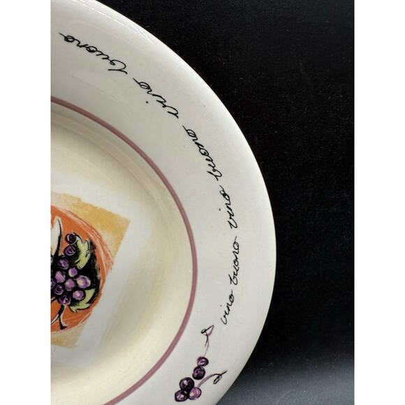 2 Stokes Sur La Table “Buono Vino” Wine Grapes Purple Salad Plates - Picture 6 of 9